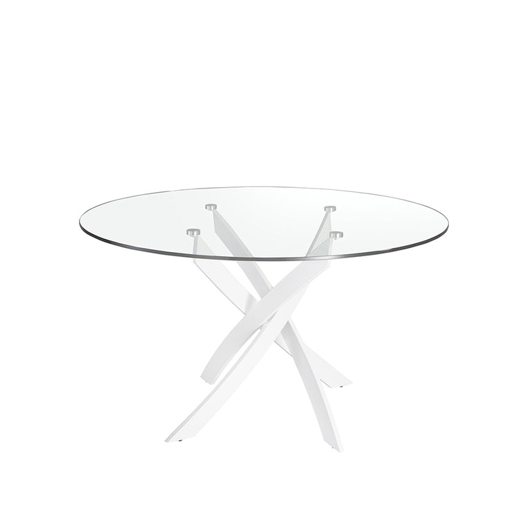 Round glass dining table-Angel Cerdá