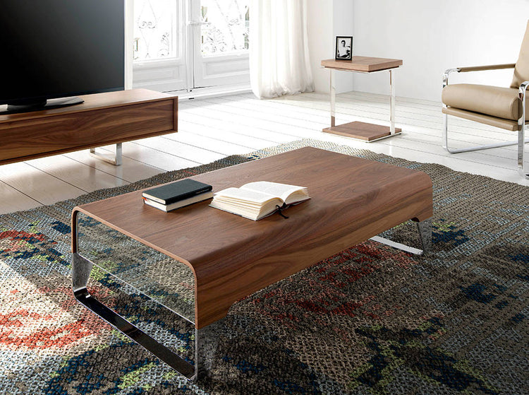 Walnut-veneered wooden centre table with side drawers - Angel Cerdá S.L