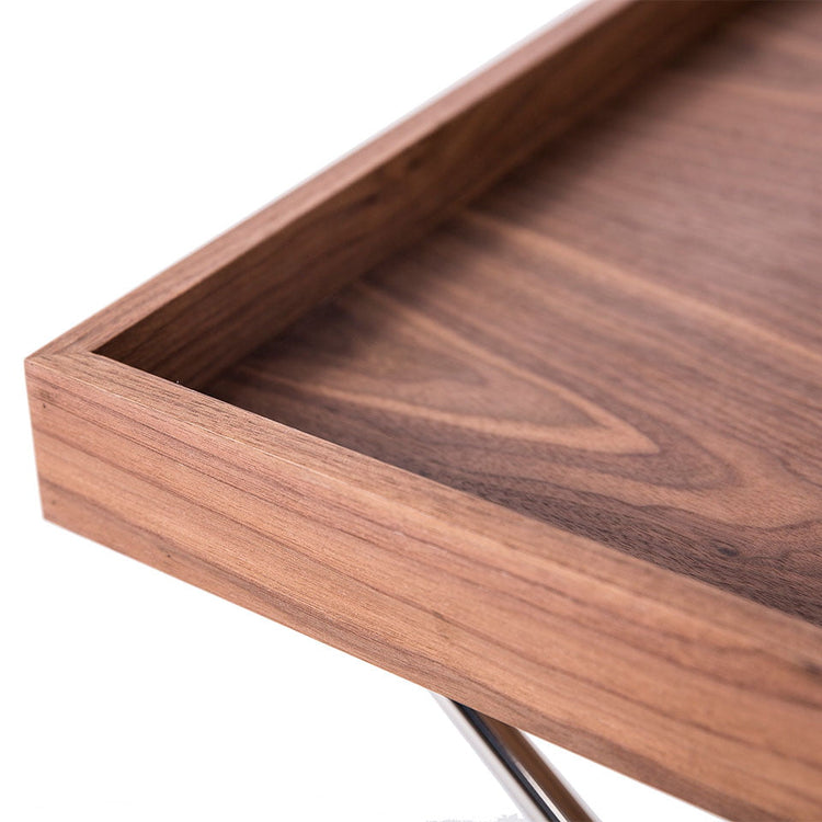 Corner table with walnut veneered wood top and sta - Angel Cerdá S.L