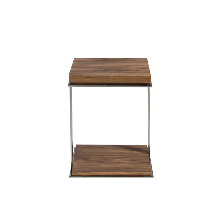 Steel corner table and Walnut-veneered wooden cover - Angel Cerdá S.L