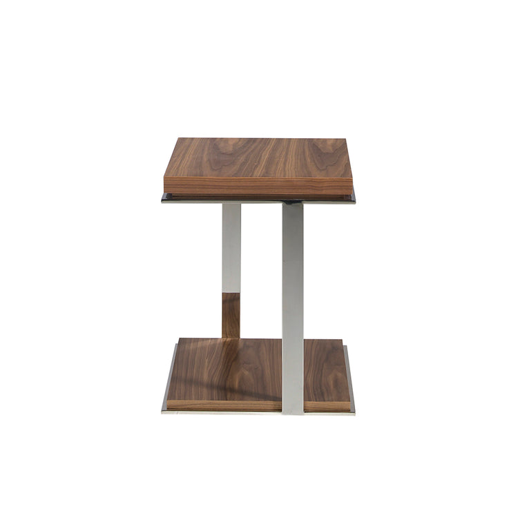 Steel corner table and Walnut-veneered wooden cover - Angel Cerdá S.L