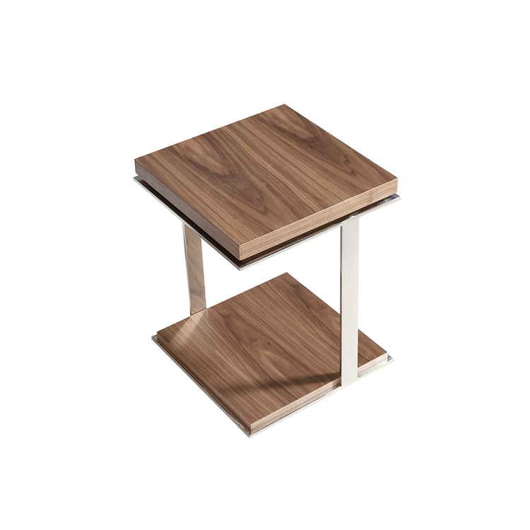 Steel corner table and Walnut-veneered wooden cover - Angel Cerdá S.L