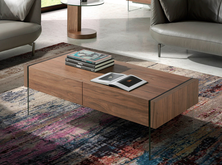 Coffee table in walnut veneered wood - Angel Cerdá S.L