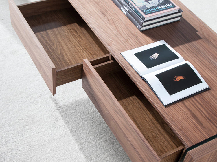 Coffee table in walnut veneered wood - Angel Cerdá S.L