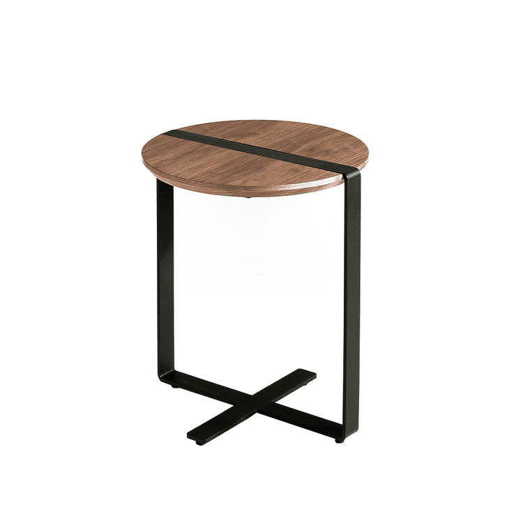 Corner coffee table in walnut and steel legs - Angel Cerdá S.L.