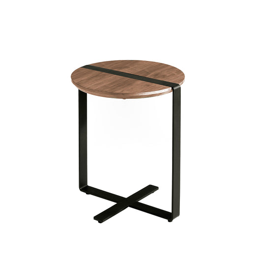 Corner coffee table in walnut and steel legs - Angel Cerdá S.L.