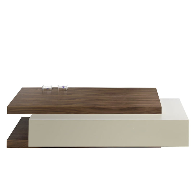 Rectangular coffee table, mist, walnut and black steel-Angel Cerdá