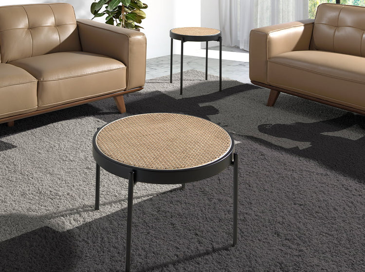 Round rattan coffee table-Angel Cerdá