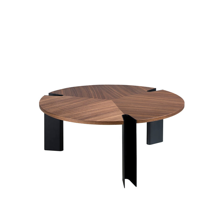 Coffee table walnut and black steel-Angel Cerdá