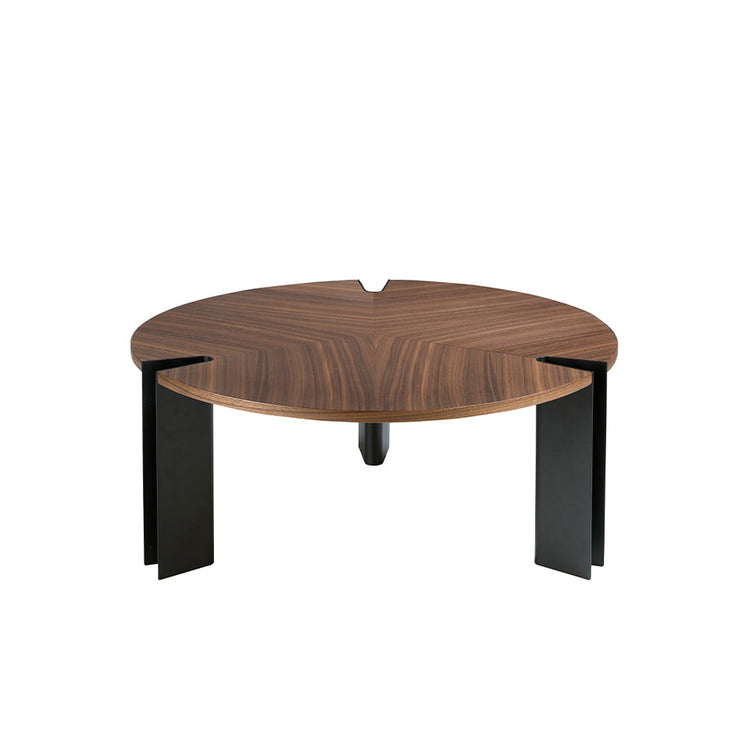 Coffee table walnut and black steel-Angel Cerdá