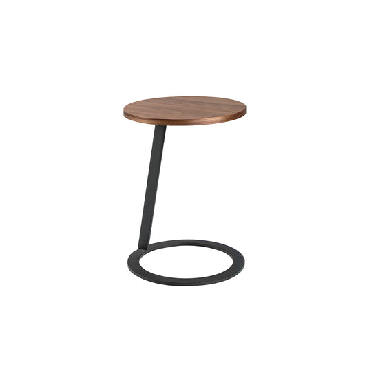 Corner table walnut wood and black steel-Angel Cerdá