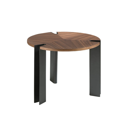 Corner table walnut and black steel-Angel Cerdá