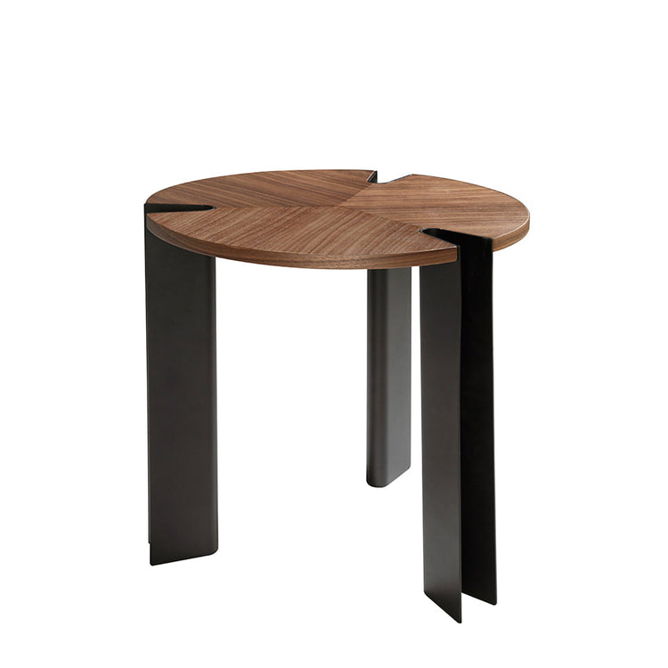 Corner table walnut and black steel-Angel Cerdá