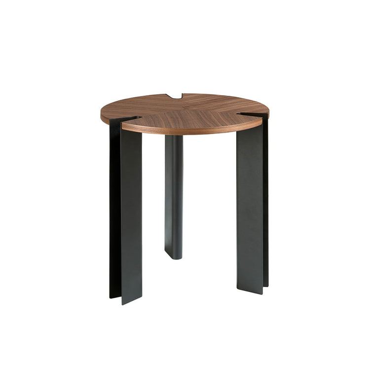 Corner table walnut and black steel-Angel Cerdá