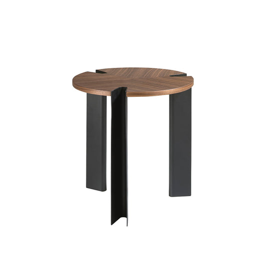 Corner table walnut and black steel-Angel Cerdá