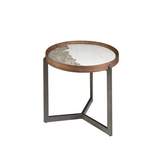 Porcelain marble round corner table - Angel Cerdá