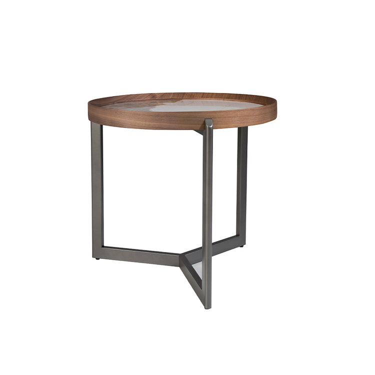 Porcelain marble round corner table - Angel Cerdá