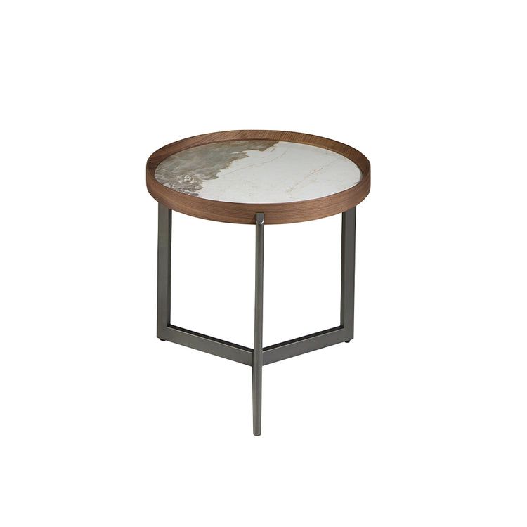 Porcelain marble round corner table - Angel Cerdá