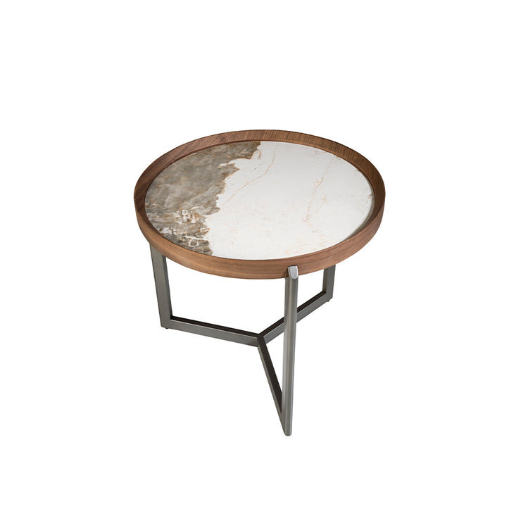 Porcelain marble round corner table - Angel Cerdá