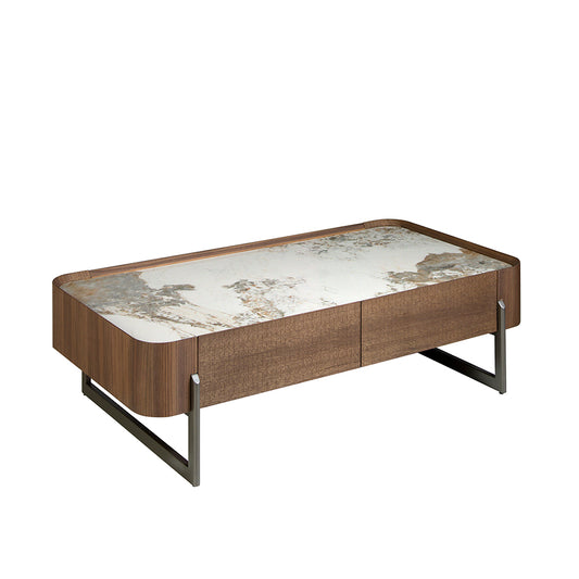 Rectangular porcelain marble coffee table - Angel Cerdá