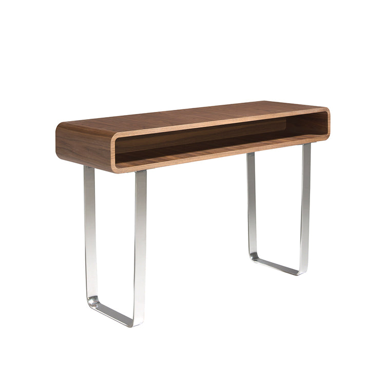 Walnut console furniture with stainless steel legs - Angel Cerdá S.L