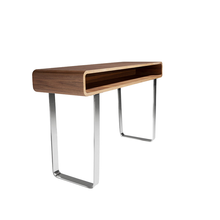 Walnut console furniture with stainless steel legs - Angel Cerdá S.L