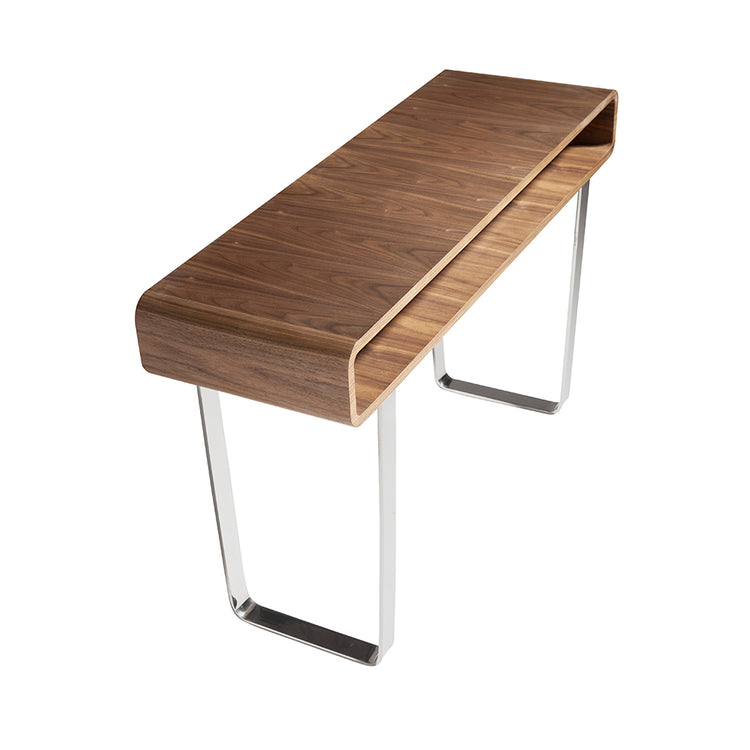 Walnut console furniture with stainless steel legs - Angel Cerdá S.L