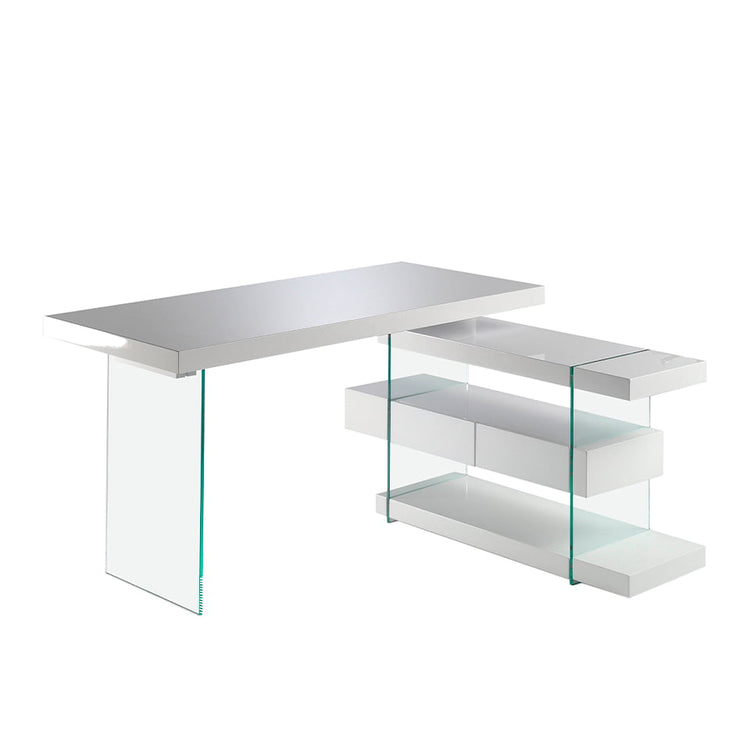 Office desk in MD lacquered with tempered glass sides - Angel Cerdá S.L