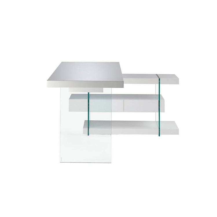 Office desk in MD lacquered with tempered glass sides - Angel Cerdá S.L