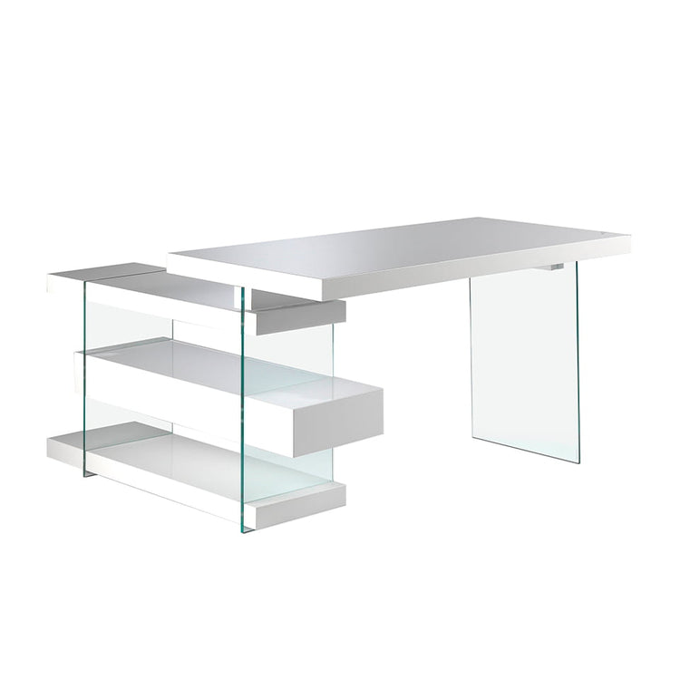 Office desk in MD lacquered with tempered glass sides - Angel Cerdá S.L