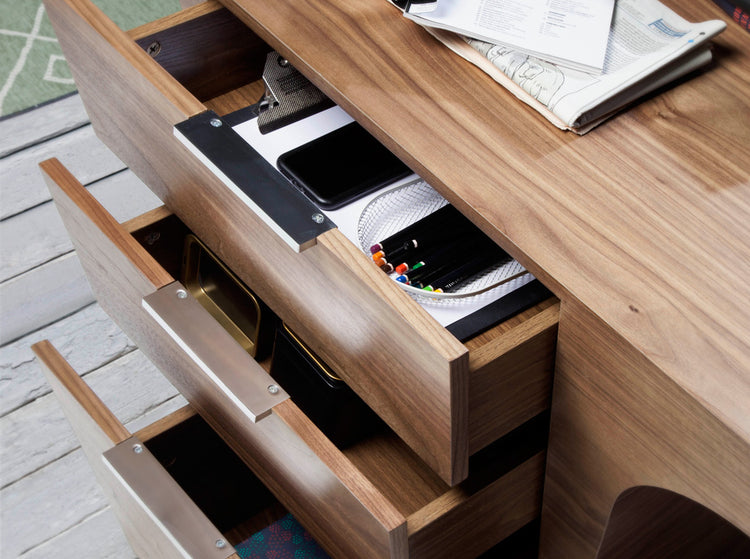 Office desk in walnut veneered wood - Angel Cerdá S.L