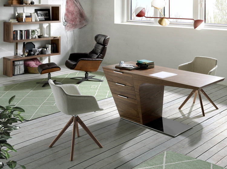 Office desk in walnut veneered wood - Angel Cerdá S.L