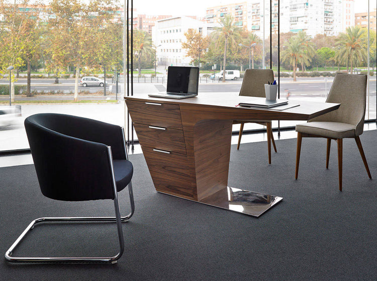 Office desk in walnut veneered wood - Angel Cerdá S.L