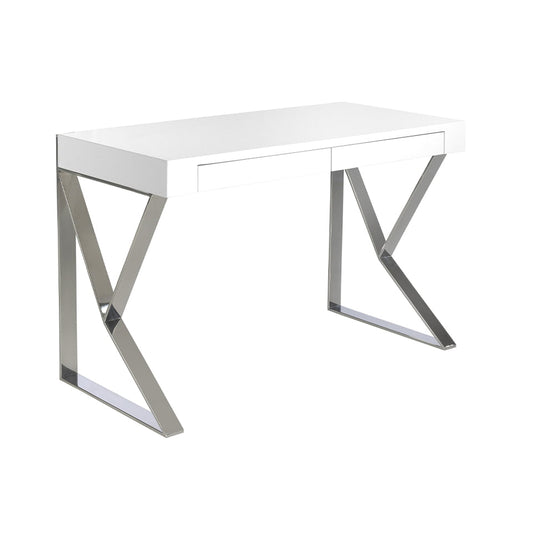 Lacquered office desk with stainless steel frame - Angel cerdá S.L