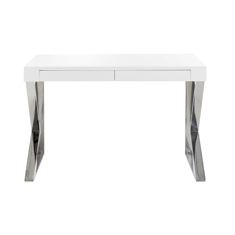 Lacquered office desk with stainless steel frame - Angel cerdá S.L