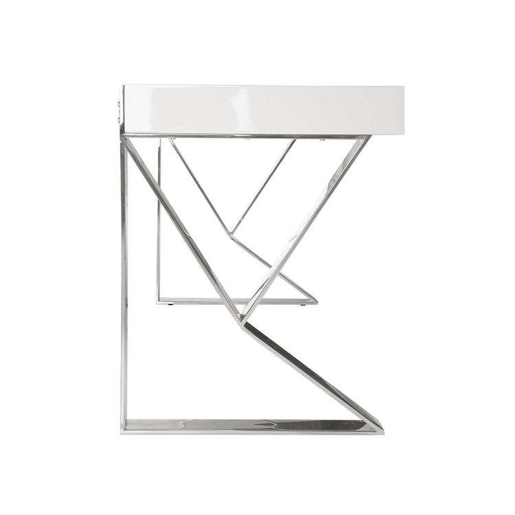 Lacquered office desk with stainless steel frame - Angel cerdá S.L