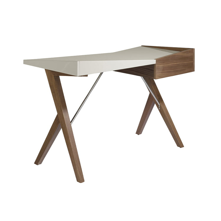 Office desk in walnut veneer wood and laquered Mdf top - Angel Cerdá S.L