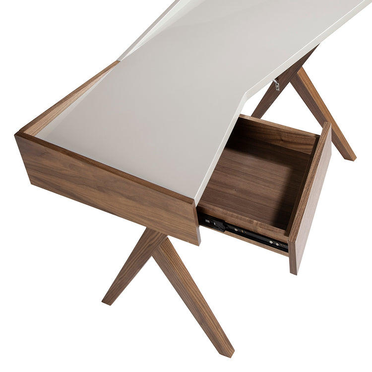 Office desk in walnut veneer wood and laquered Mdf top - Angel Cerdá S.L