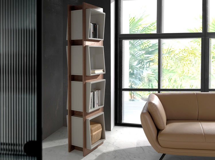 Bookshelves in walnut veneered wood and laquered Mdf - Angel Cerdá S.L