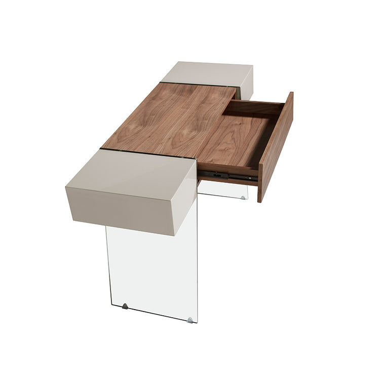 Glass console,Walnut-veneered wood lacquered MD - Angel Cerdá S.L