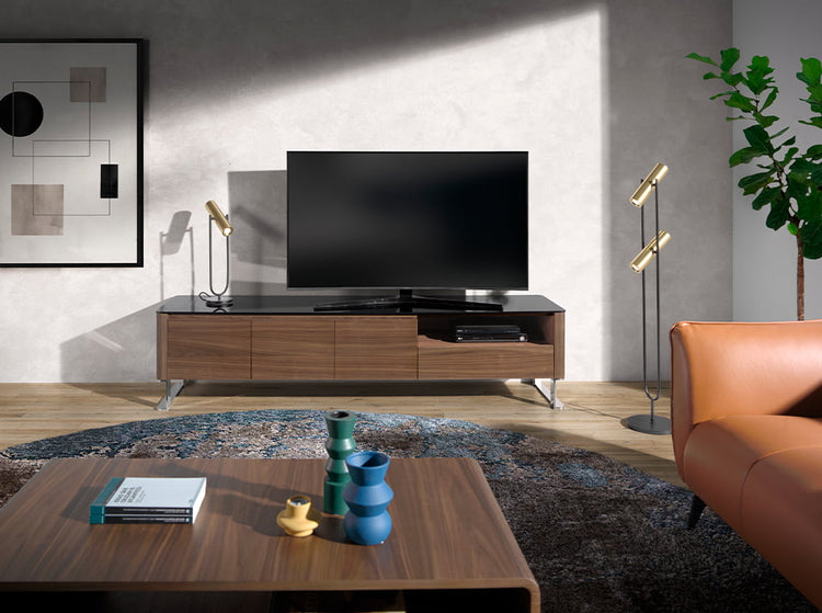 Walnut-veneered wooden TV furniture - Angel Cerdá S.L