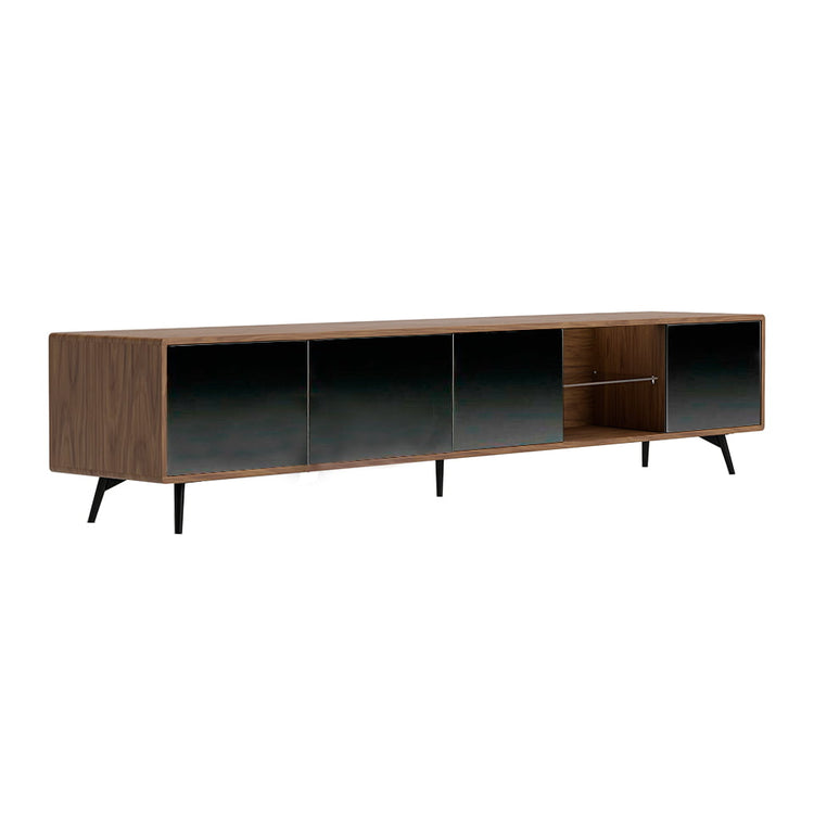 TV stand in walnut veneered wood with grey - Angel Cerdá S.L