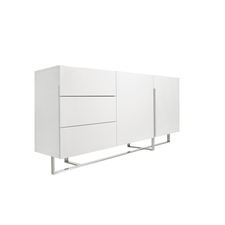 Lacquered Mdf sideboard with stainless steel frame - Angel Cerdá S.L