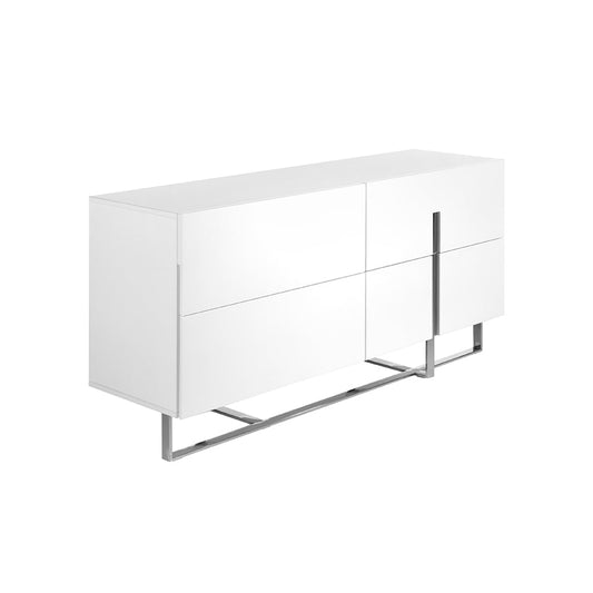 Sideboard in lacquered Mdf with stainless steel frame - Angel Cerdá S.L