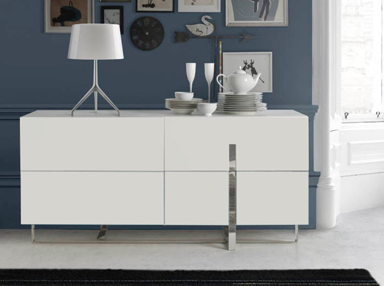 Sideboard in lacquered Mdf with stainless steel frame - Angel Cerdá S.L