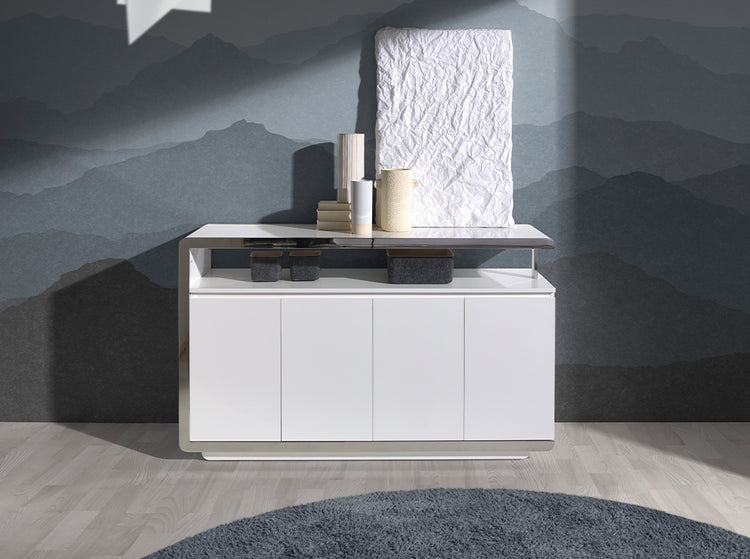 Lacquered Mdf sideboard with stainless steel front - Angel Cerdá S.L