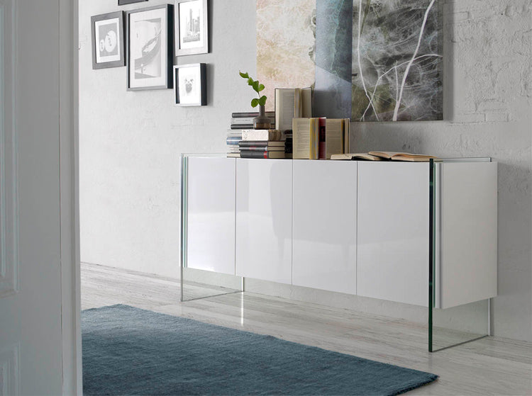 Lacquered sideboard with tempered glass sides - Angel Cerdá S.L