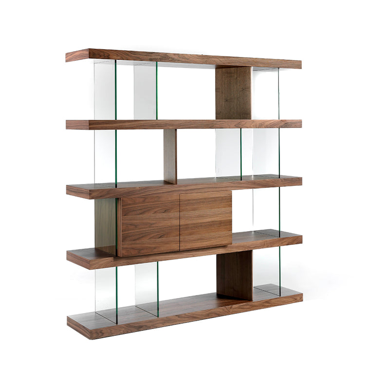 Walnut-veneered wood shelves - Angel Cerdá S.L