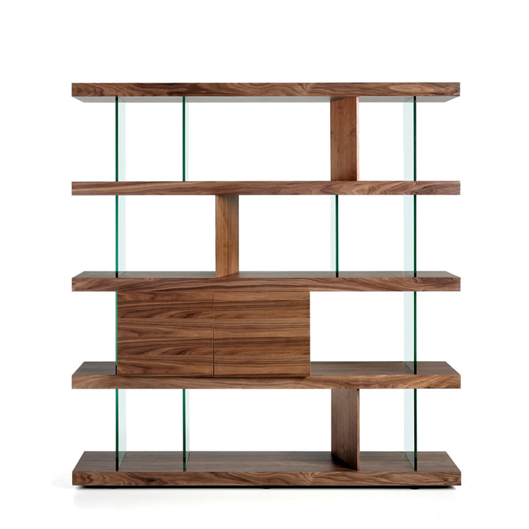 Walnut-veneered wood shelves - Angel Cerdá S.L