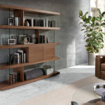 Walnut-veneered wood shelves - Angel Cerdá S.L